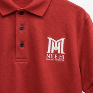 Red Polo with Embroidered Logo