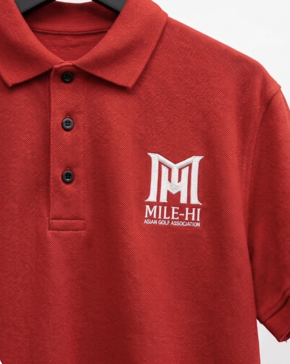 Red Polo with Embroidered Logo